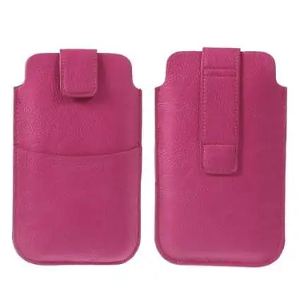 Présentation Etui Pochette SmartPhone 6,5  Eco Cuir Grainé Rose Passant