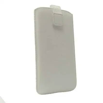 Présentation Etui Pochette pour iPhone SE 2020 (6/6s) Cuir Blanc Décor Cercles