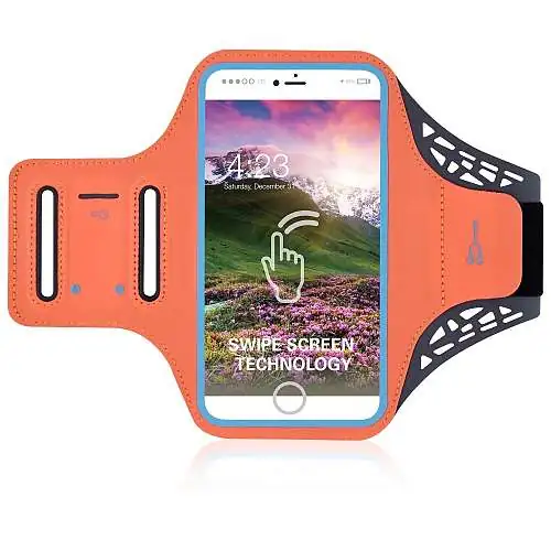 Housse Brassard Sport Premium Smartphone 5 pouces, Couleur Orange