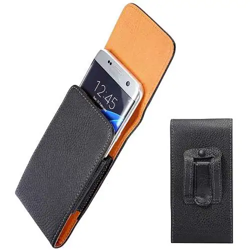 Etui Ceinture Vertical pour Smartphone  5,2 Façon Cuir Noir