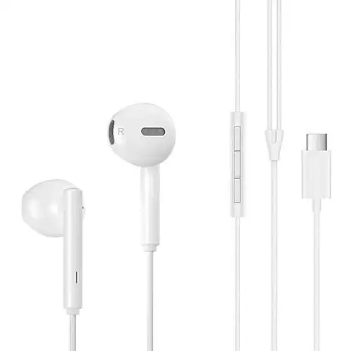 Kit Piéton Stéréo Ergonomique Filaire USB-C Couleur Blanc