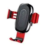 Présentation Support Baseus Voiture Induction Premium Auto Ajustable Façon Alu Rouge