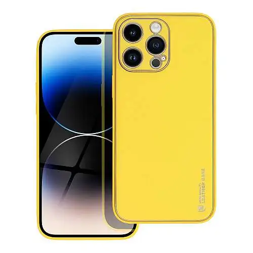 Coque Eco Cuir Summer pour iPhone 14 Pro Max Jaune