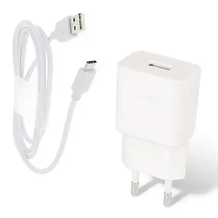 Présentation Chargeur secteur USB 2A + Câble USB-C couleur blanche