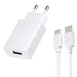 Présentation TC  USB QC + Cable Type-C Blanc