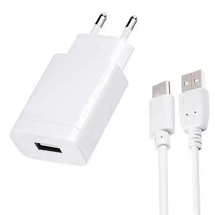 Présentation TC  USB QC + Cable Type-C Blanc