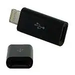 Présentation Adaptateur de Charge Micro USB (Fem) vers Apple Lightning (Mâle) Noir