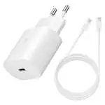 Présentation Samsung Chargeur Original Ultra Rapide 25W + Câble 1,80m Blanc