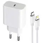 Présentation maXlife Chargeur Rapide 20W PD 3.0 + Câble Lightning Blanc