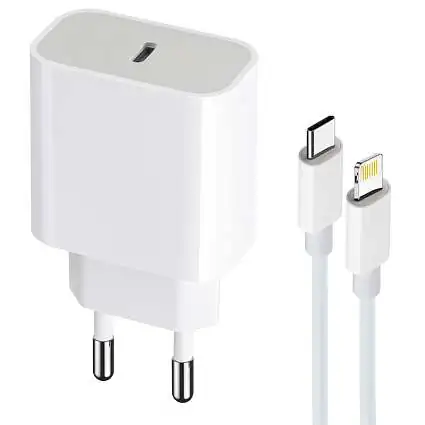 Présentation maXlife Chargeur Rapide 20W PD 3.0 + Câble Lightning Blanc